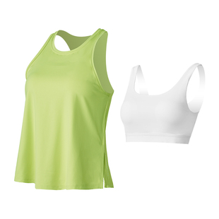 JSC运动背心自带文胸网球服无袖T恤健身跑步训练薄荷曼波防晒罩衫