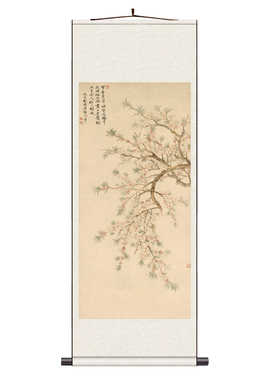 红莲绿藻图仿古卷轴装饰客厅挂字画装饰卷轴名家人物字画送外客户