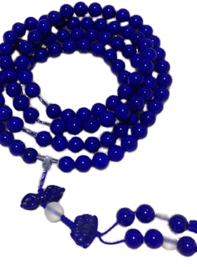 天然青金石佛珠多圈长款毛衣链