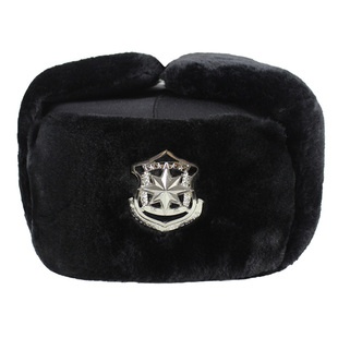 冬季保安棉帽子男女通用雷锋帽加厚物业棉帽 骑车门卫执勤雷锋帽