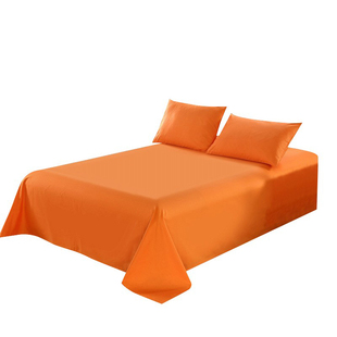 全棉四季款简约素色橙色单品床单纯棉斜纹活性印染纯色单色被单单
