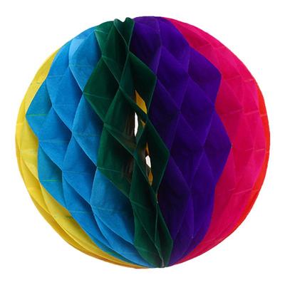 红利节庆用品20cm七彩纸质蜂窝球