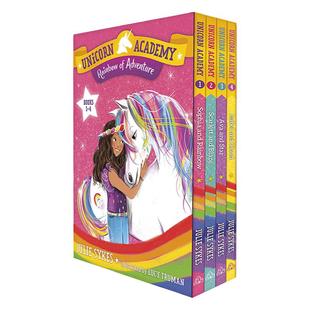 英文原版 Unicorn Academy Rainbow of Adventure Boxed Set 独角兽学院1-4盒装 冒险彩虹套装 少儿桥梁章节 英文版 进口英语书籍