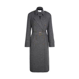 LYNEE【柏林生活】复古翻领斜纹 宽松廓形纯羊毛大衣 女毛呢外套