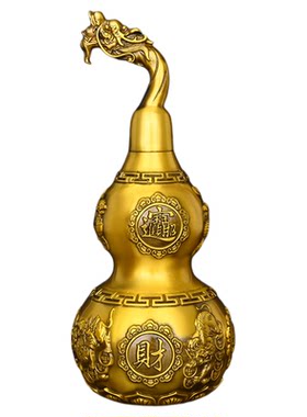 黄铜葫芦摆件八卦挂件开口空心龙头招财麒麟貔貅福禄玄关开业送礼