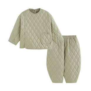 砚台家童装森系加棉休闲套装秋冬季厚衣服男童上衣裤子两件套冬装