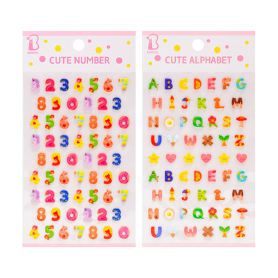 好品质字母数字3d立体糖果贴纸