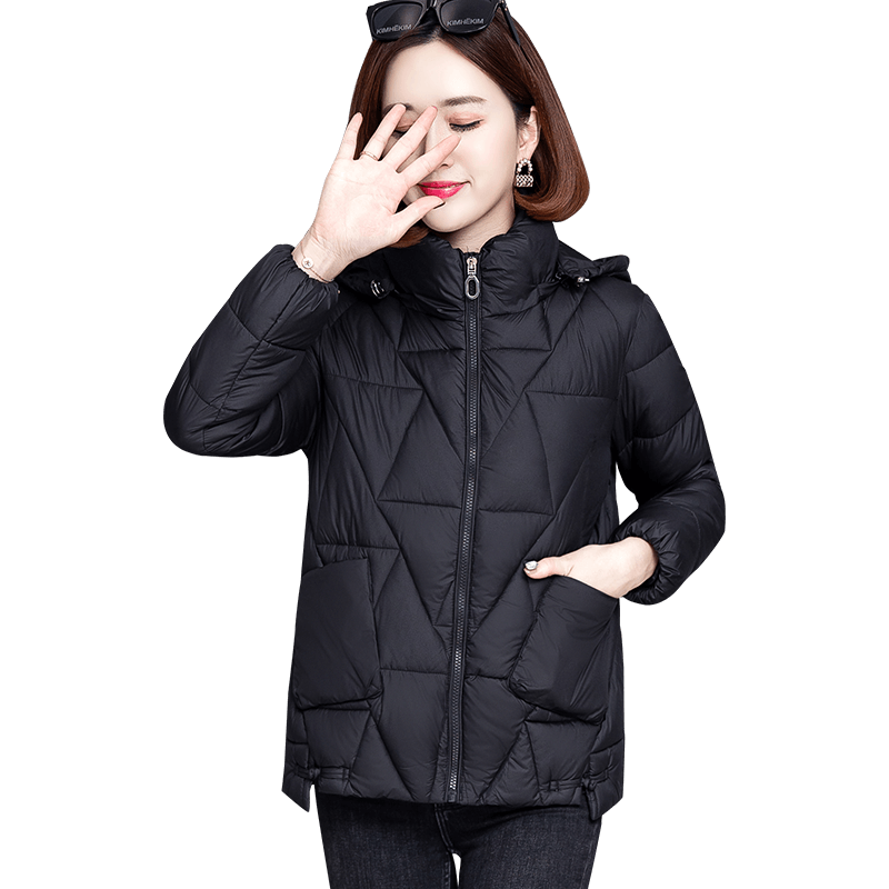 羽絨棉服女冬裝2023新款棉衣中老年媽媽裝輕薄小棉襖短款加厚外套