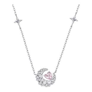 【鞠婧祎同款】S925银幻梦心月项链女原创设计吊坠新年礼物送女友