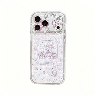 甜美可爱蛋糕小羊适用于iPhone17ProMax手机壳流沙花朵镜头苹果16Pm卡通华为Mate70Pro少女心Pura80保护套女