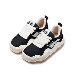 HEYDAY檀健次同款低帮波浪鞋休闲百搭帆布鞋男女同款厚底面包鞋