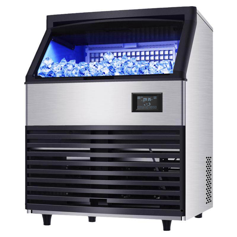 普尼迪商用制冰机130公斤大型分体式全自动方形冰粒机冰格桶装水