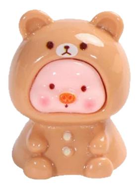 实木动物坐坐小猪立体diy饰品可爱卡通DIY树脂配件车载小摆件装饰