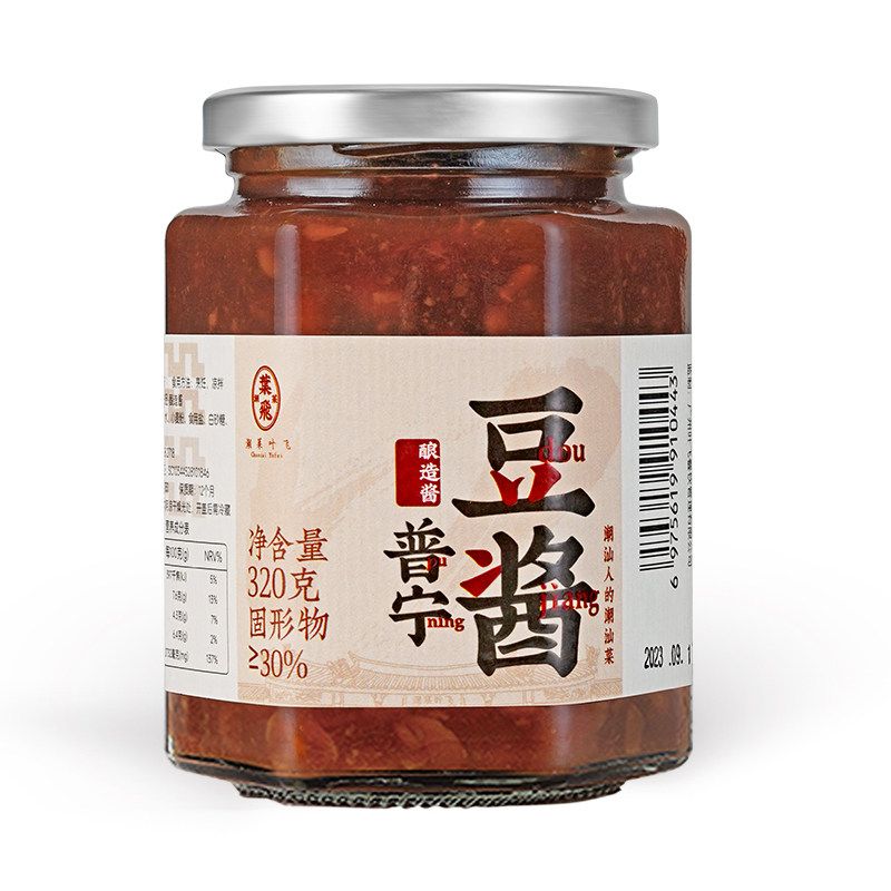潮菜叶飞普宁豆酱320g 潮汕特产豆瓣酱火锅蘸料调料潮汕集锦联名