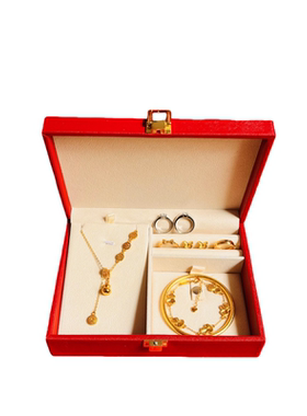 结婚仿真项链假五金套装订婚假黄金摆台摆件婚庆仿金三金首饰一套