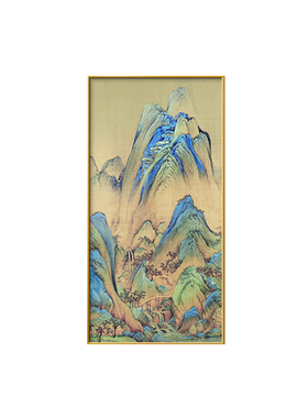 新中式客厅装饰画进门玄关壁画