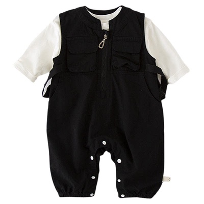 婴幼儿套装春季宝宝衣服韩范痞帅小月龄春装新款a类背带裤穿搭潮