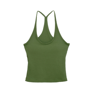 荒荒家 Y字螺纹美背吊带2025夏季新款多巴胺色纯欲打底外穿背心女