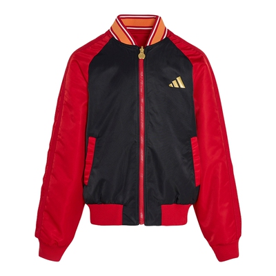 adidas阿迪达斯大童红新年款拒水双面穿飞行员夹克梭织外套KG5925