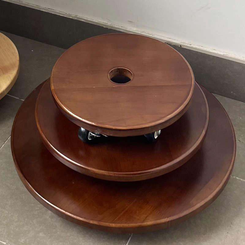 方形实木花盆重物托盘带轮大承重万向滚轮长方形移动花架底座花托