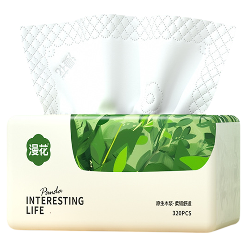 漫花抽纸家用餐巾纸320张实惠装