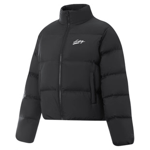 李宁女子运动潮流系列鸭绒短羽绒服2025冬季新品立领外套AYMV236