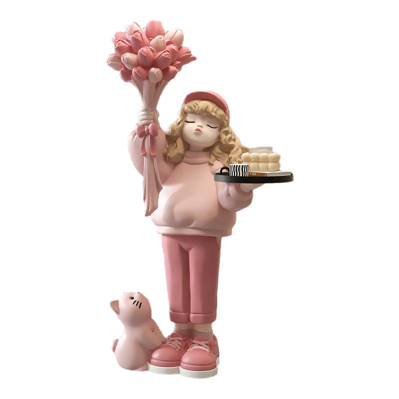 卡通猫咪女孩蓝牙音箱摆件