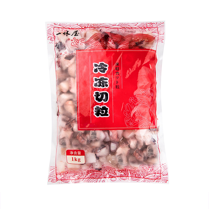 一休屋章鱼小丸子材料商用章鱼足章鱼烧丸子粒新鲜冷冻切粒1kg