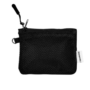 日本网格收纳包韩版双层拉链卡包大容量耳机包便携口红零钱杂物包