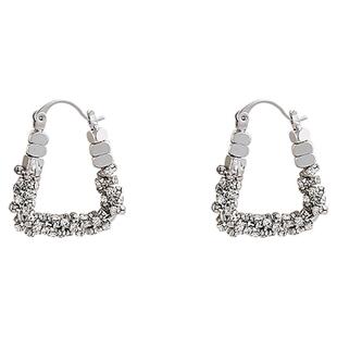 古里雅新款碎银子拼接U形耳扣轻奢小众设计感高级耳环爆款耳饰女