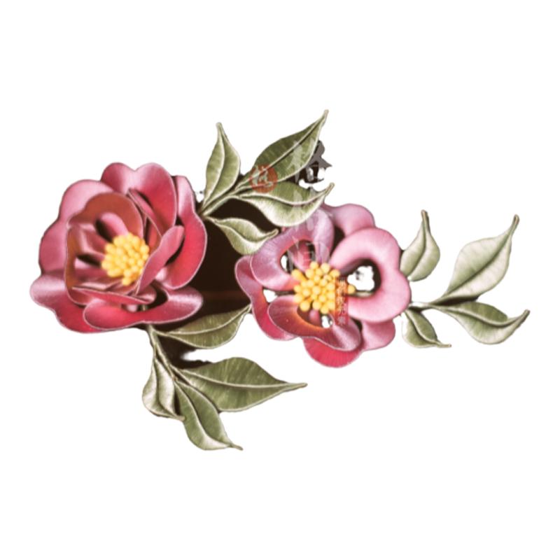 缠花绒花发饰合集手工缉珠蝴蝶发簪古风非遗绒线珍珠花朵汉服配饰