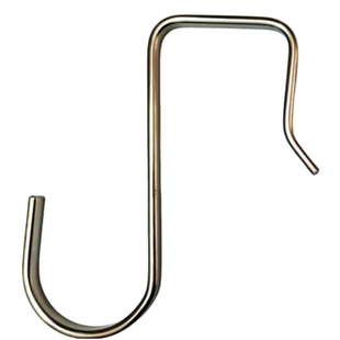 实心方形S挂钩304不锈钢卡夹口方型小钩子阳台防盗网门后方形管勾