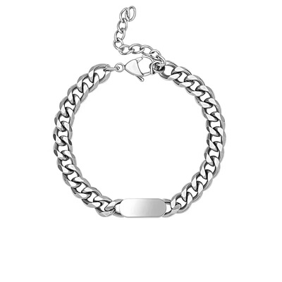 2024新款古巴手链男款高级感时尚潮流美式痞帅钛钢男生手镯百搭