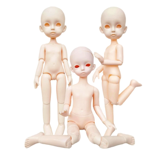 bjd6分练妆娃娃头开盖换眼改妆植发练习无妆搪胶多关节可动可拆体