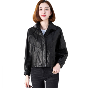 海宁真皮皮衣女2025冬新短款鹅羽绒小个子机车头层牛皮夹克小外套
