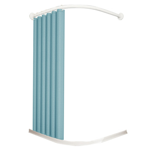 浴室弧形浴帘免打孔 304不锈钢浴帘杆防塌腰卫生间拐角洗澡帘隔断