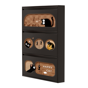 超薄鞋柜小窄家用门口中古猫咪玄关入户门收纳一体免安装靠墙鞋架