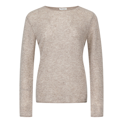 the rumah羊绒圆领针织上衣 康赛尼巨轻柔山羊绒松弛慵懒卷边毛衣