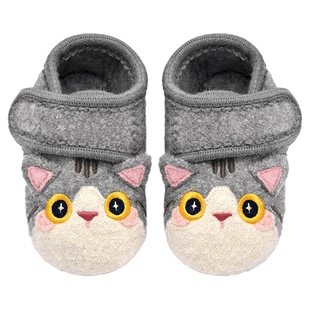 小茸宝宝室内学步鞋婴儿童前秋冬软底地板家居女鞋防滑加绒小猫咪