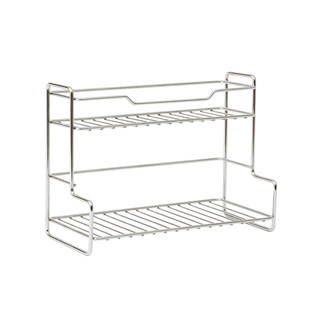 正品 粗线版不锈钢L型收纳架厨房双层窄调味料架桌上小尺寸置物架