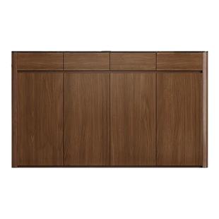 鞋柜2025新款胡桃色家用门口实木收纳柜一体靠墙入户大容量玄关柜