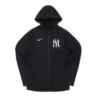 Nike MLB联名洋基NY拉链外套篮球训练服运动加绒外套卫衣男女款