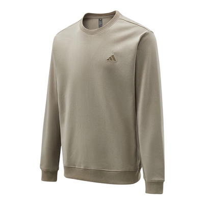 adidas阿迪达斯灰色简约圆领套头衫2026春男休闲针织卫衣 KR2505