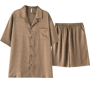 睡衣男夏季夏天薄款冰丝短袖青少年可外穿男士2026新款家居服套装