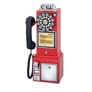 美国50年代复古电话机座机投币壁挂式创意老式古董家用固定电话
