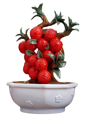 大吉大利荔枝树盆栽家居摆件礼物