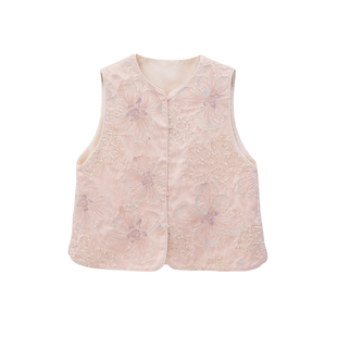 紫璐莱锦花绽~新中式国风重工钉珠绣花年轻款高级感马甲外套女27X