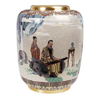 张向东带证书北京景泰蓝花瓶15寸高山流水传统家具装饰礼品摆件