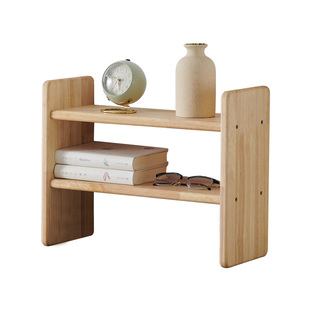 实木桌面置物架多层木质原木简约书桌办公室书房收纳神器书架简易