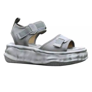 清仓厚底复古罗马鞋新款夏季露趾学生鞋真皮气质软底女士凉鞋外穿